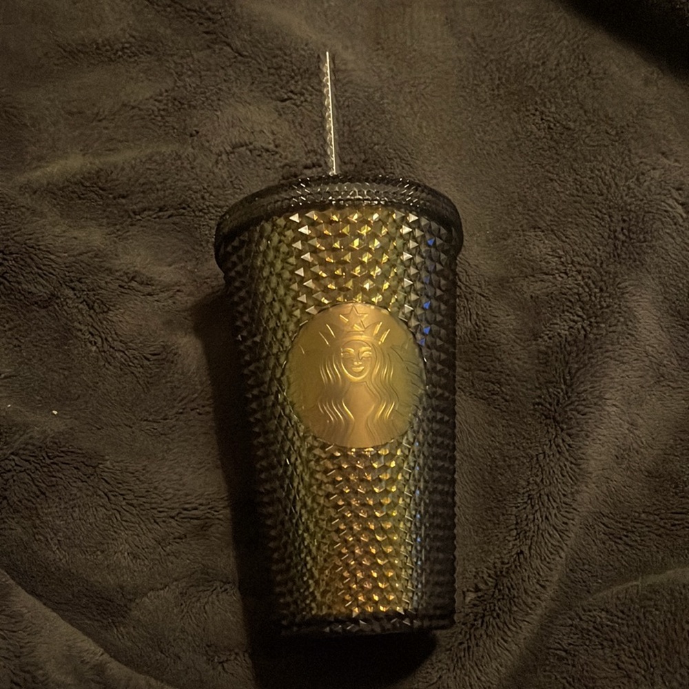 iridescent black Starbucks tumbler